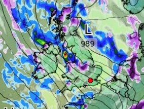 英国气象局的降雪地图准确地显示了10小时降雪预警的地点和时间